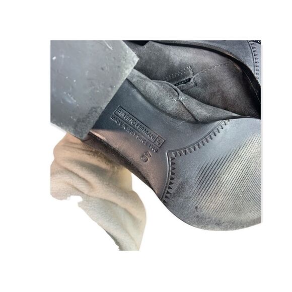 Alberto Fermani Anzio Grey Suede Block Heel Ankle Boot Size 40 - Picture 6 of 8